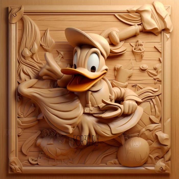 Donald Duck Goin Quackers 4 stl model for CNC